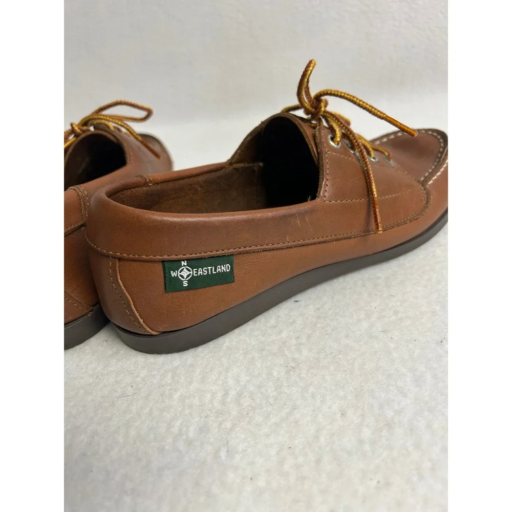Preppy Heritage Eastland Mens 9 Brown Leather Acadia Boat Shoe Camp Moc